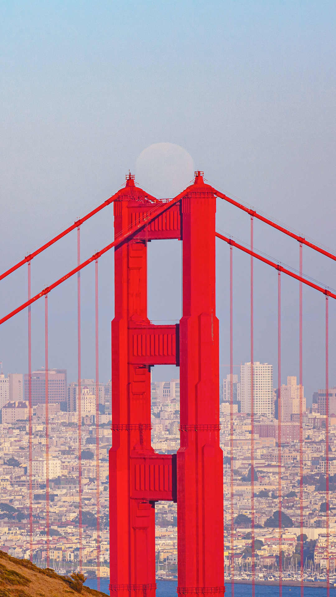 Golden Gate Bridge in red